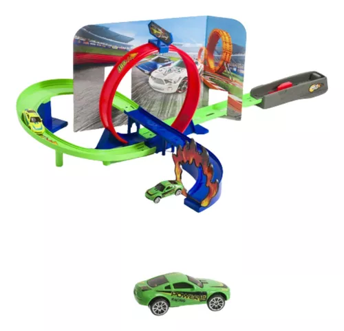 Pista de carrinho hot wheels set Duplo Looping Brinquedo Tipo Hotwheels  Pista Infantil Com Carrinho Fricção hot wheels city - Corre Que Ta Baratinho