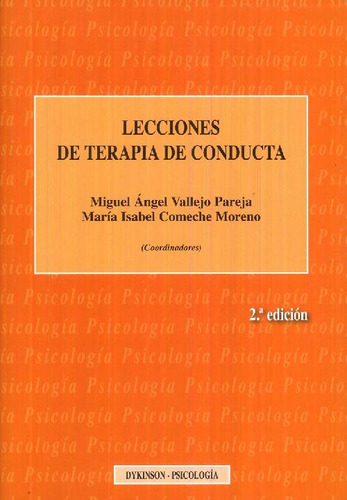 Libro Lecciones De Terapia De Conducta De Miguel Ángel  Vall