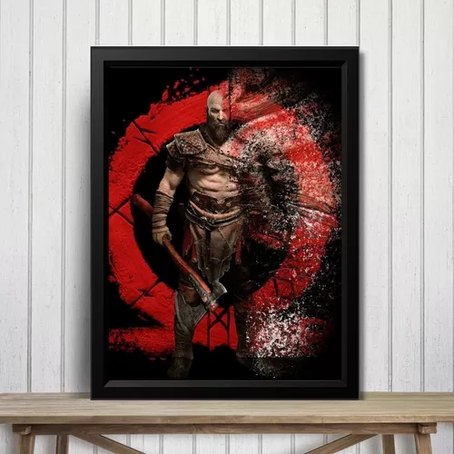 Quadro Decorativo God Of War 1 com Moldura A3