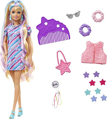 Muñeca Barbie Totally Hair Con Temática De Estrellas De 85 P