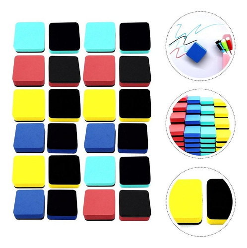 24pcs Práctico Borrador De Pizarra Blanca Mini Borrador De T