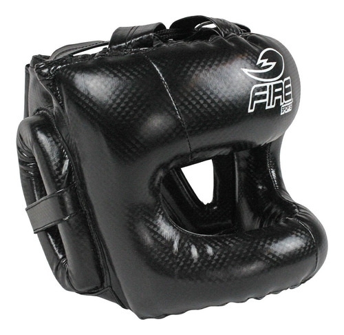 Careta Box Barra Fire Sports® Pvc Protector Cabeza Negro