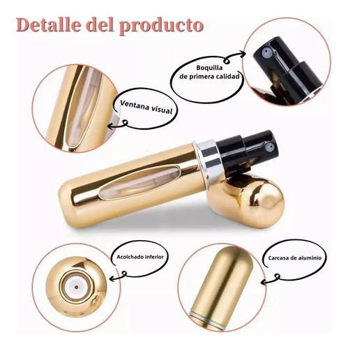 Mini Perfumero Portátil Recargable 5ml Atomizador Colores