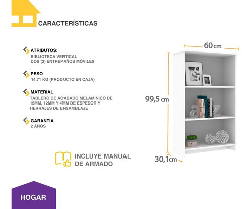 Imagen 4 de 8 de Mueble Casa Lista® Hogar - Biblioteca Baja