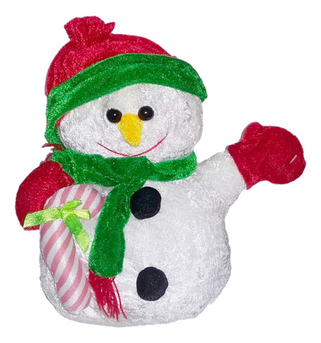 Peluche Muñeco De Nieve Baston Dulce 27cm