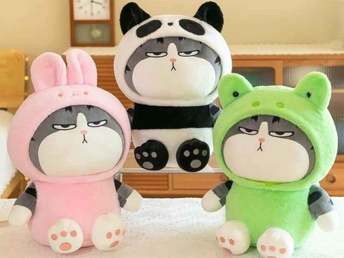 Peluche Gato Emperador Sapo Y Panda 