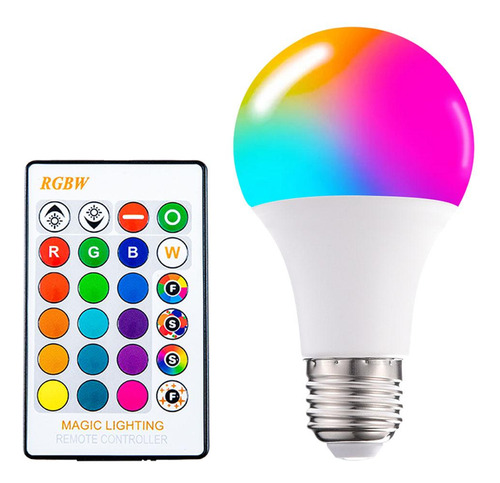 Bombilla Led Rgb Que Cambia De Color Con Control Remoto De 1