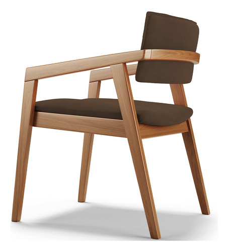 Kit 05 Cadeiras Estar Living Giorgia Suede Marrom