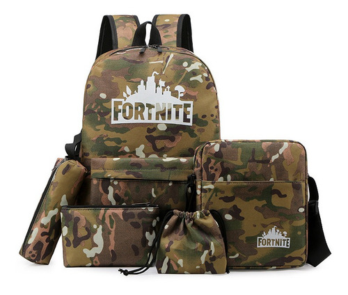 Mochila Para Hombre Gran Capacidad Camuflaje Jungle 5pieza (