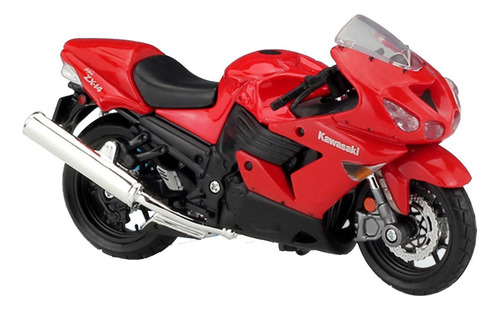 E 2012 Kawasaki Ninja Zx-14r Miniatura Metal Moto Con Base E