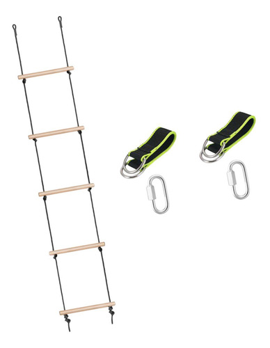 Escalera De Cuerda Para Columpio De Madera, 5 Secciones,