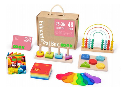 Caja Educativa De Madera 25-36m Tooky Toy Juegos Montessori