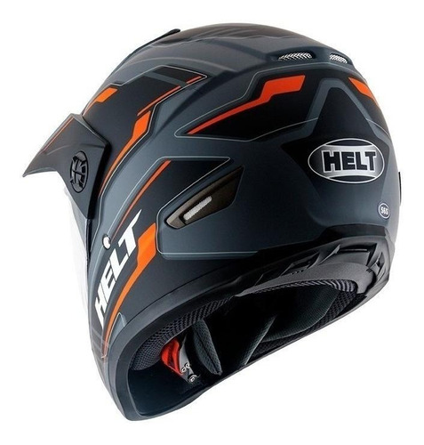 Capacete para moto cross Helt Cross Vision Triller laranja M
