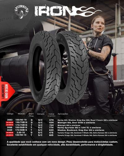 Par Pneu 100/90-19 150/80b16 Iron - 883 1200 Sportster