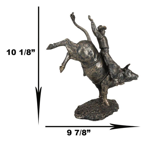 Estatua Rústica De Vaquero Occidental En Resina De Bronce Si