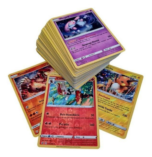 Lote De 50 Cartas Pokémon + 3 Brilhantes