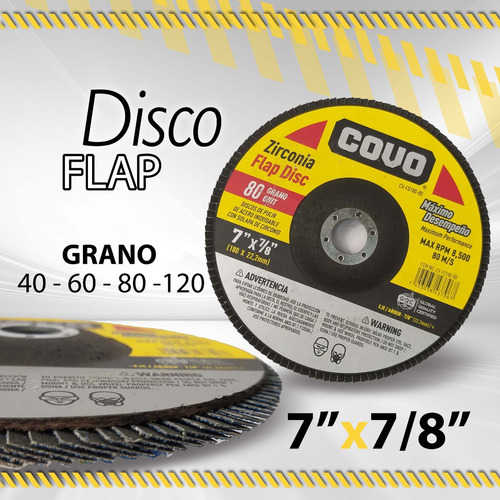 Disco Flap 7x7/8 Grano 40 - 60 - 80 - 120