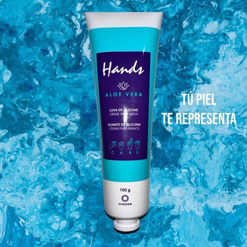 Luva De Silicone Aloe Vera Creme Hidratante Mãos Hinode 100g