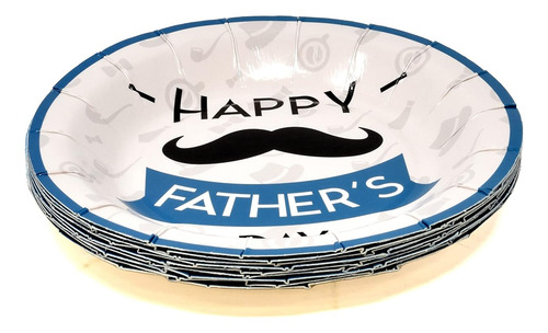 Juego Vajilla Desechables Para Fiesta Feliz Dia Del Padre Blanco Azul Negro Feliz Día Del Padre Papá
