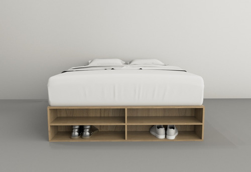 Imagen 3 de 8 de Box De Cama Con Cajonera + Zapatero Organizador Base Somier