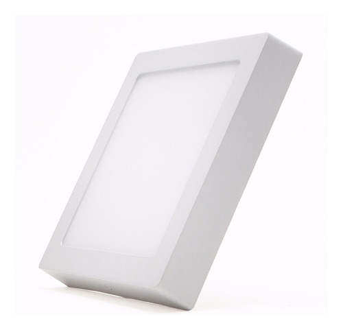 Luminaria Panel Plafon Aplicar Blanco Cuadrado 18w Interelec