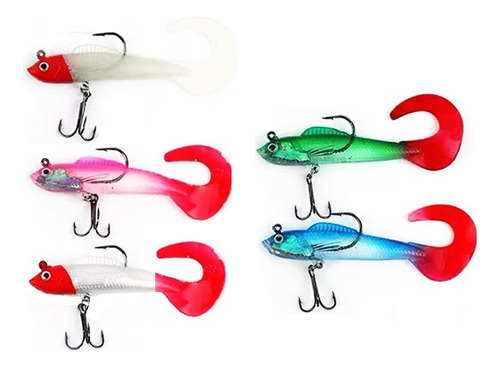 Señuelo Silicona Pack X5 Pesca Vinilos Siliconas Pescar