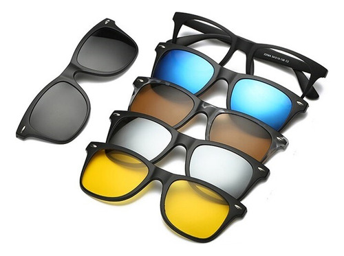Gafas De Sol Polarizadas Magnéticas Uv400 Clip-on 6 En 1