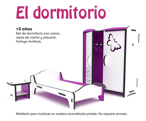 Set De Muebles Para Muñecas - El Dormitorio