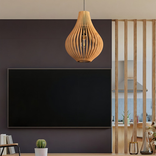 Luminária Teto Tipo Pendente Áustria Em Mdf - Completa Estrutura Mdf Cru