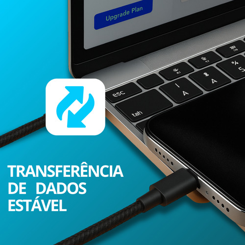 Cabo Dados Carregador V8 Turbo Android Reforçado 2 Metros