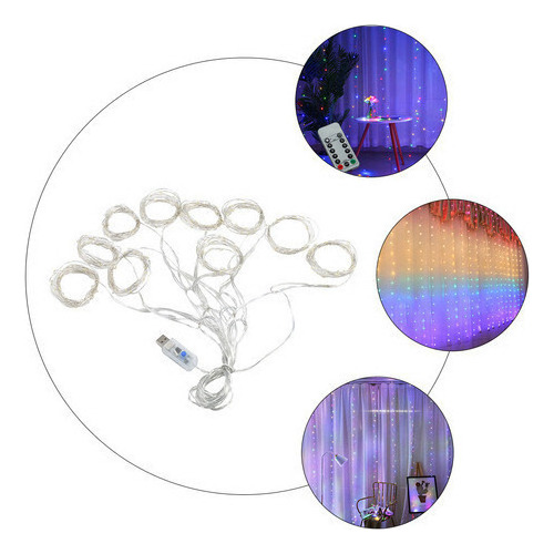 Lámpara LED colgante de cortina LED Fairy Lights, color of the Fix Lights