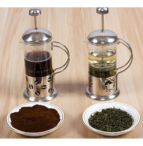 Imagem 4 de 5 de Cafeteira Francesa 1 Litro Prensa Chaleira Em Inox Decorada
