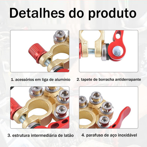 Conector Terminal De Bateria Com Engate Rápido Polo Trava