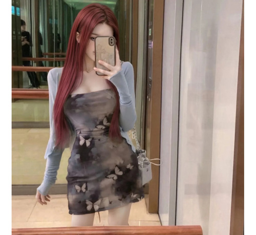 Traje De Falda De Verano De Cintura Alta Con Flores Rotas De