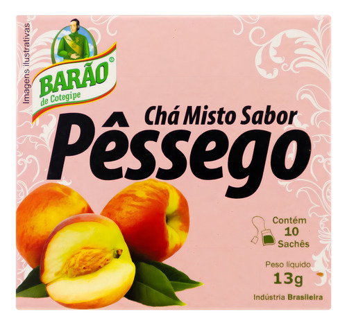 Chá Barão de Cotegipe pêssego em sachê 13 g 10 u