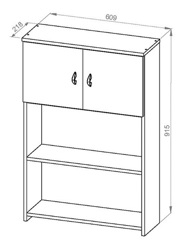 Imagen 3 de 8 de Mueble Sobre Inodoro Colgante Oganizador 2 Puertas Dielfe
