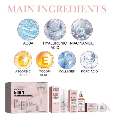 Set Jaysuing 5 In 1 Limpiador +serum+crema Facial
