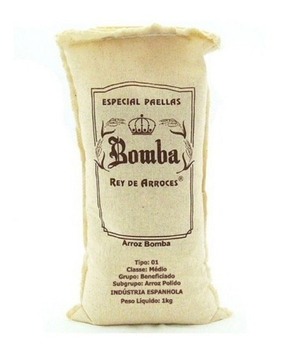 Arroz Espanhol Bomba Rey De Arroces Para Paella 1 Kg