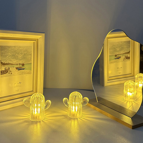 Lbb Luzes Led De Cacto Para Decoração De Casa, Luz Noturna