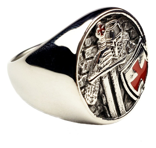 L Anillo Caballeros Templarios Guerrero Acero Inoxidable