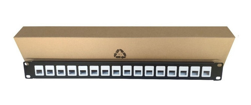 Imagen 3 de 3 de Combo Frente Patch Panel Patchera 16 Bocas + Jack Cat 6 Rack