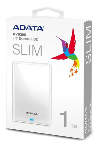 Disco Duro Externo Adata Hv620s Slim 1tb Usb 3.1 Blanco