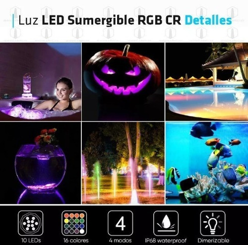 Luz Led 13 Chip Sumergibles Piletas Jacuzzi 16 Colores