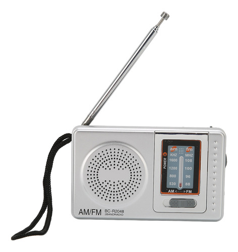 Radio Am Fm Con Panel Solar Portátil Y Linterna Bc-r2048