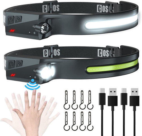 2 Linternas Minera Led Brillante 1000 Lumens Recargable Usb