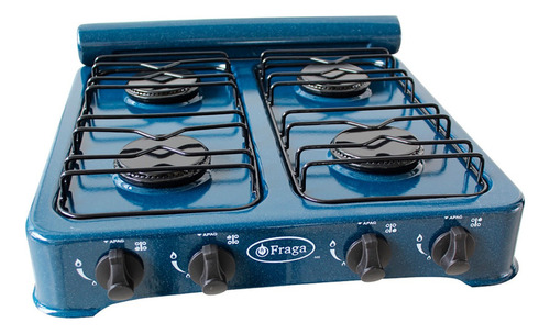 Parrilla Fraga P706 A Gas 4 Quemadores Porcelanizada Color Azul