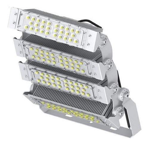 Proyector Reflector Led Profesional 400w Cancha Futbol Tenis Carcasa Gris Luz Blanco frío
