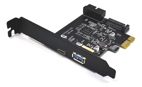 Hub De Panel Frontal Pci-e Usb3.0 Tipo C De 19 Pines Pcie X1