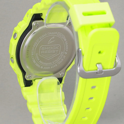 Reloj Unisex Casio Dw-5600ep-9dr G-shock Correa Verde Bisel Verde Fondo Negro Illuminator 200 Metros Alarma Crono