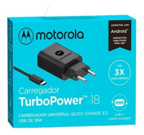 Kit Carregador 18w Power Motorola  One Vision